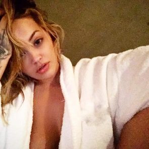 Rita Ora naked after showering