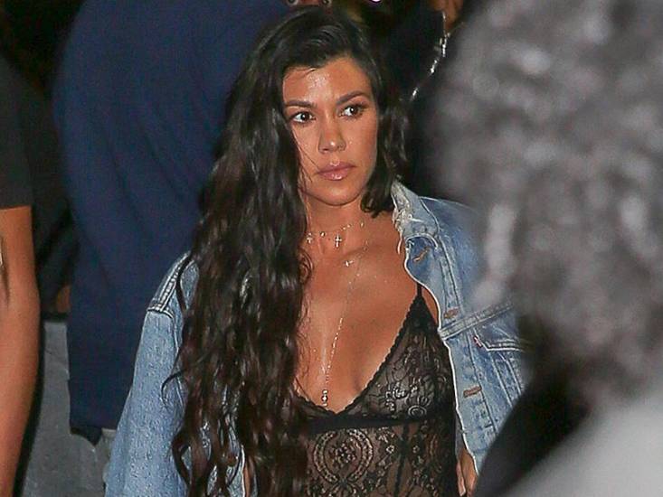 kourtney kardashian see through top