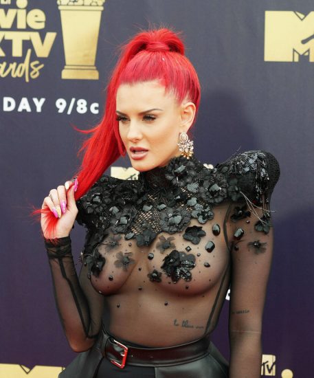 Justina Valentine breasts in see thru