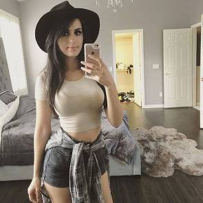 SSSniperWolf sexy beige top