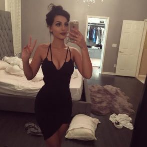 SSSniperWolf sexy in black dress